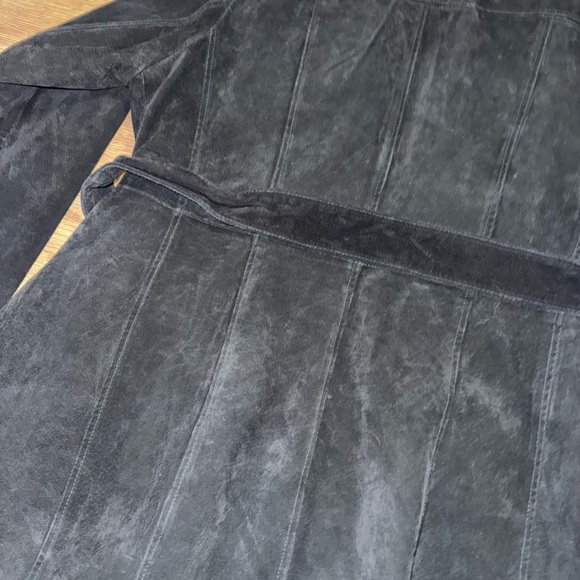 Dennis Basso Black Leather Trench Coat - Picture 8 of 8